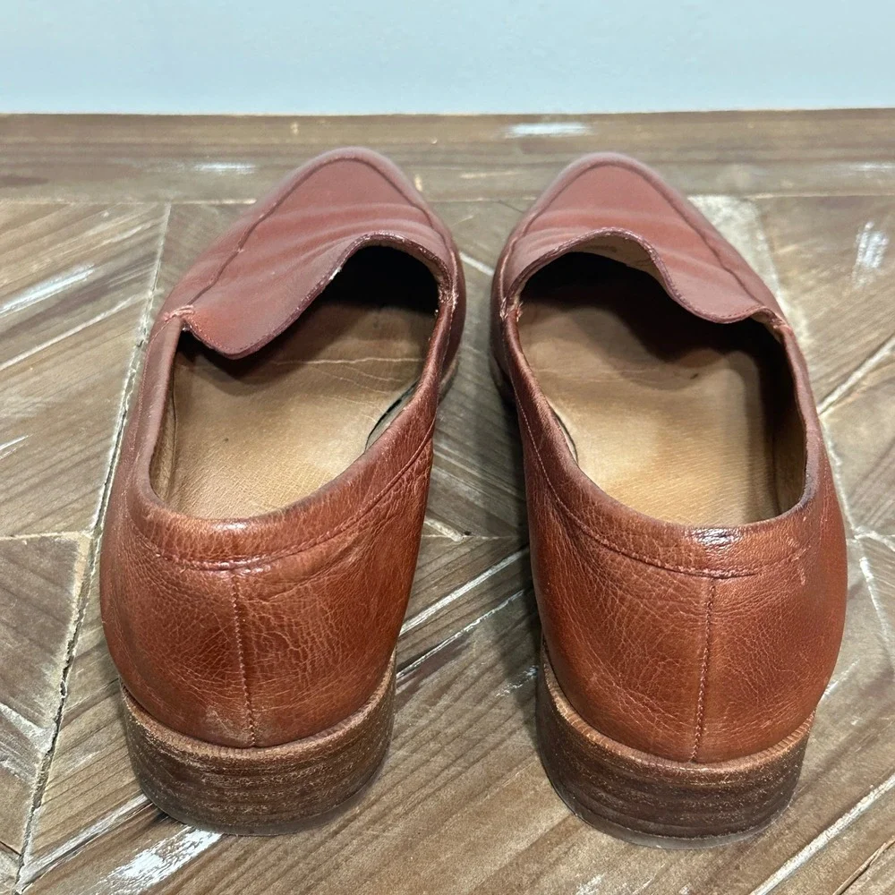 Madewell The Frances Loafer Pecan Brown Leather Pointed Toe Flat H2419 Women 8.5